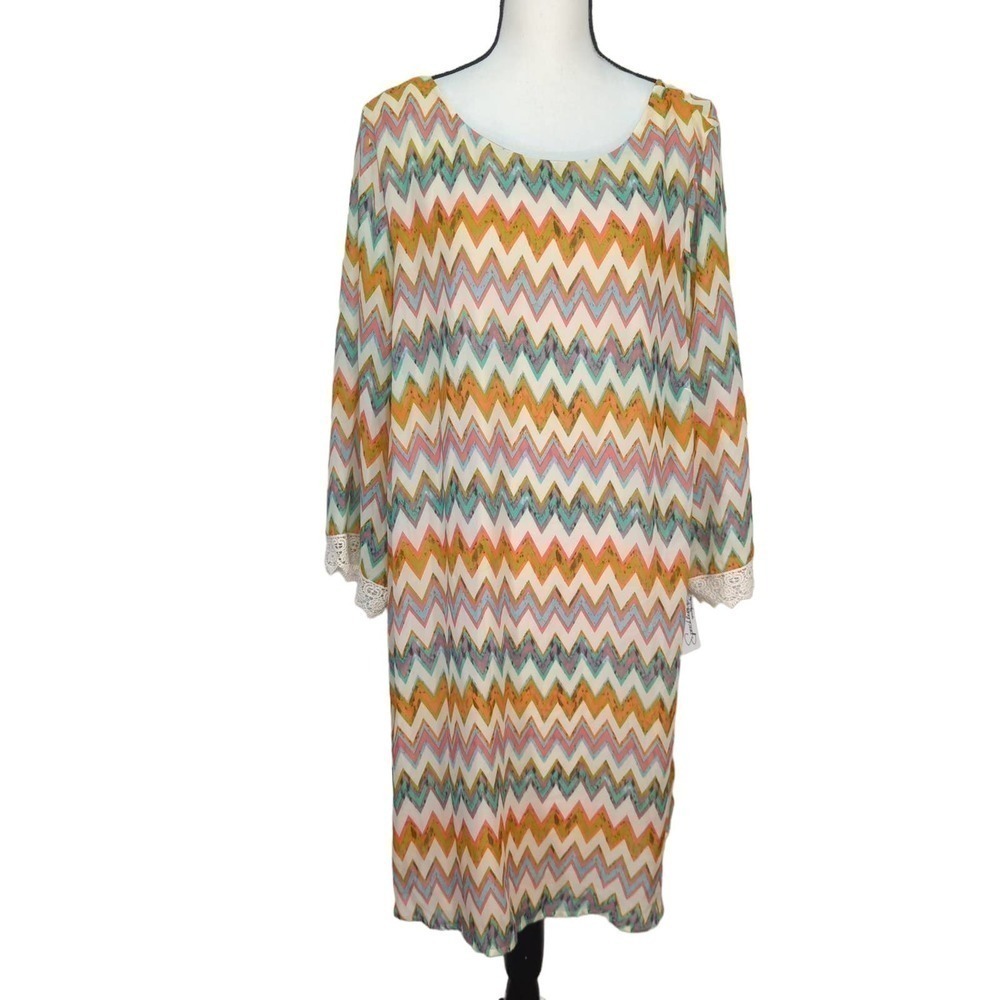 Speechless Women's Chevron Prints Shift Dress | Size‎ 3X